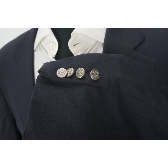 Paul Stuart Navy Blue Silver Button  Wool Sport Coat Blazer Sz 42R - Picture 4 of 7